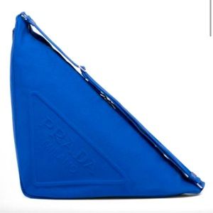 BRAND NEW PRADA CANVAS TRIANGLE SHOULDER BAG LARGE - COBALT BLUE